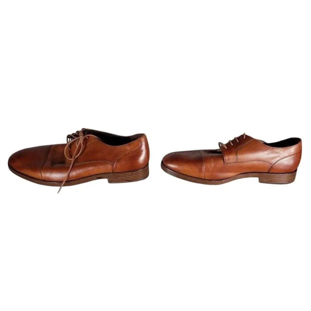 Cole Haan‎ Grand OS Men's 10 M British Tan Leather Round Cap Toe Derby Shoes